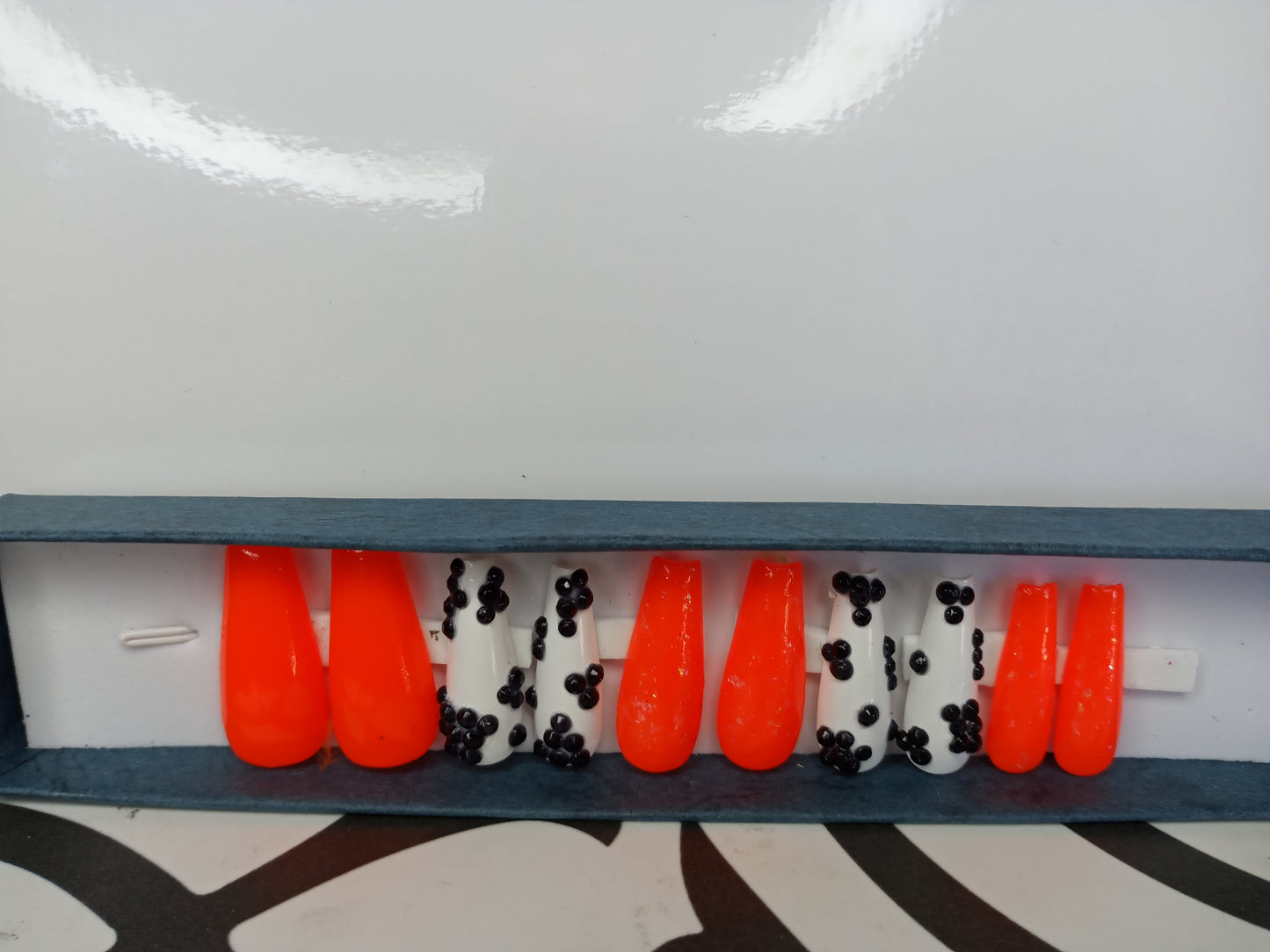 Orange Dream Cowhide Press - On Nails